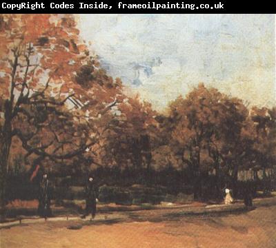 Vincent Van Gogh The Bois de Boulogne with People Walking (nn04)